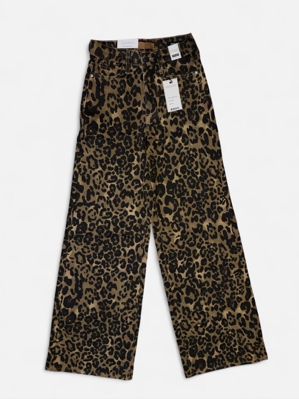 Judy Blue High Waist Retro Wide Leg Animal Print Jeans NWT 0/24